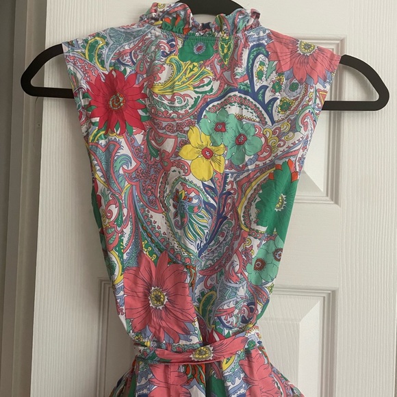 Talbots Cotton Multi Color Floral Button Down Dress - Picture 6 of 6